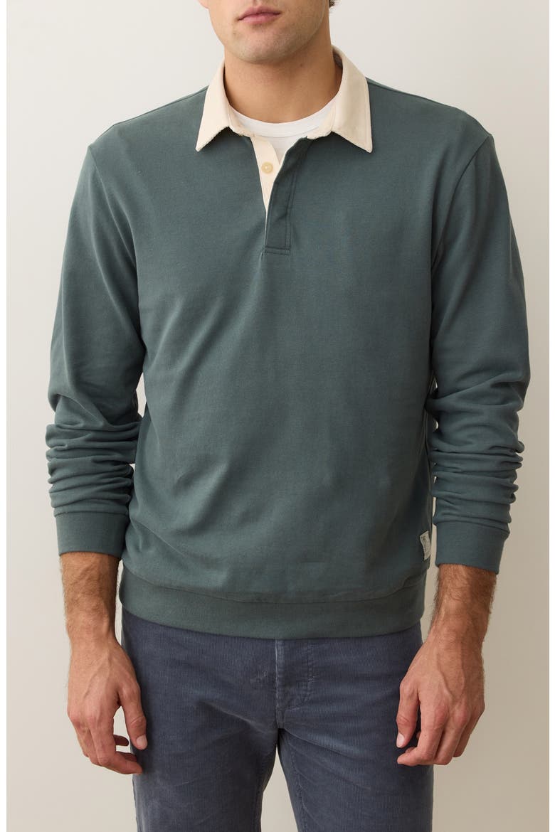 Sueded Rugby Polo, Main, color, BALSAM GREEN