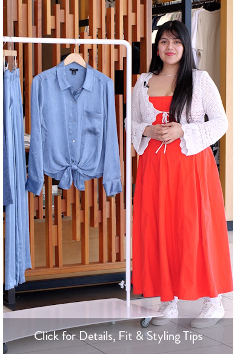 Long Sleeve Tie Front Shirt video