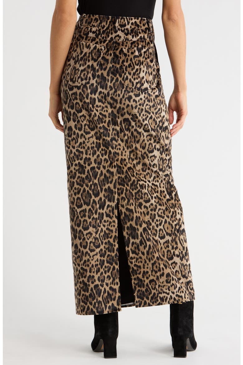 x Sara Walker Samantha Leopard Print Velveteen Maxi Skirt, Alternate, color, LEOPARD