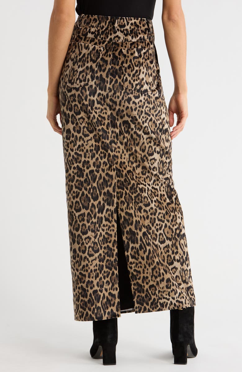 WAYF x Sara Walker Samantha Leopard Print Velveteen Maxi Skirt, Alternate, color, Leopard