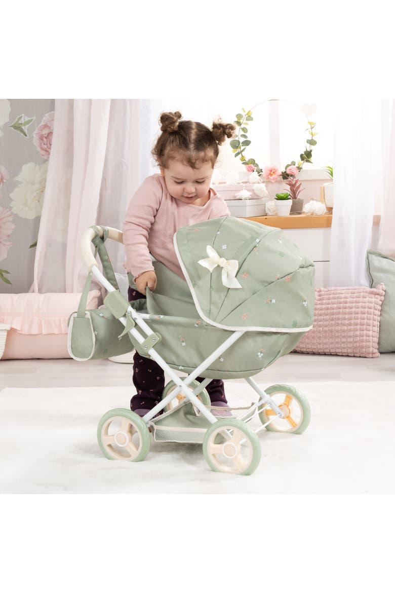 Doll Pram Cosy Play Push Stroller Fits 18" Dolls, Ages 3+, Alternate, color, Multicolored