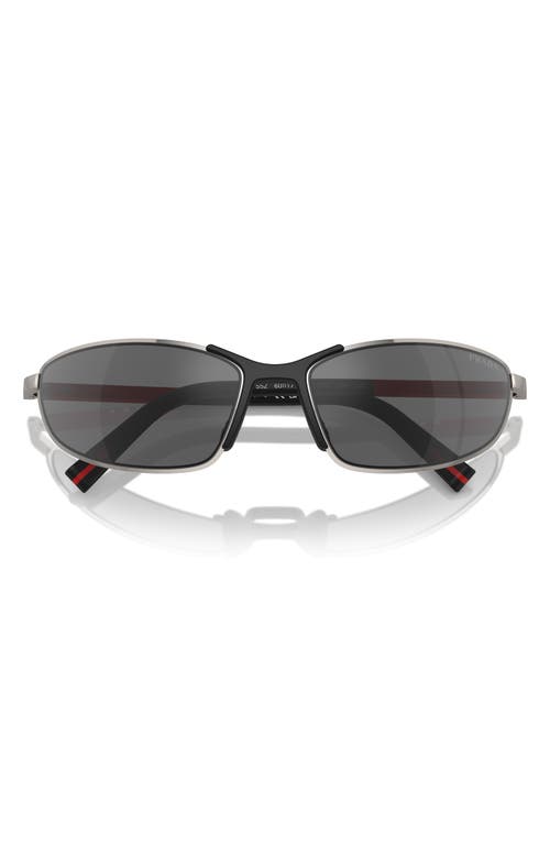 Prada Linea Rossa 60mm Oval Sunglasses In Gunmetal