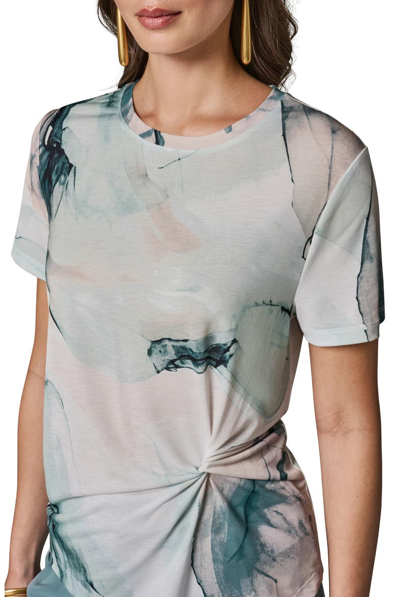 Abstract Print Side Twist Knit Top, Alternate, color, SKYLIGHT MULTI