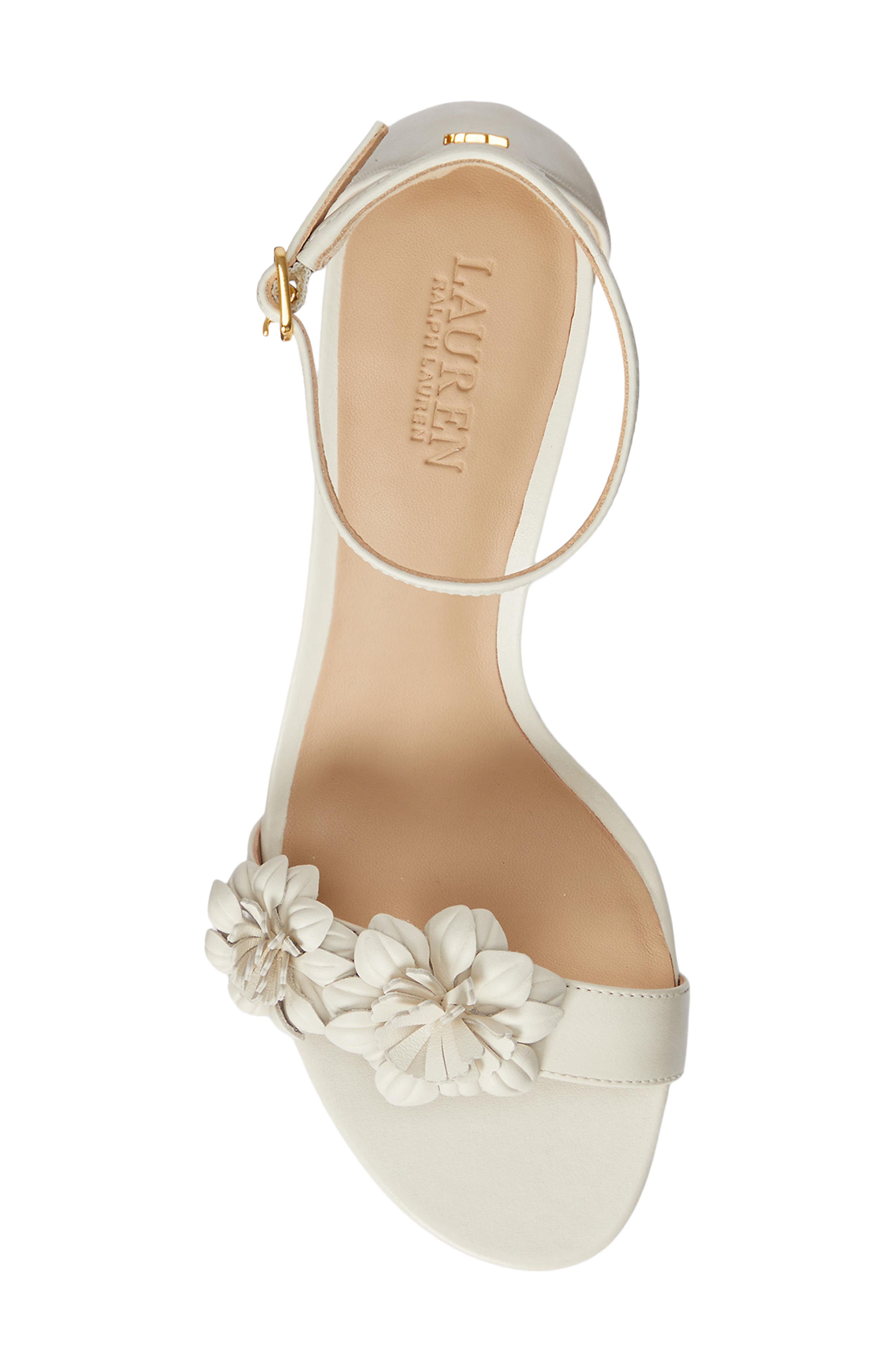 Ralph Lauren Allie Ankle Strap Sandal, Alternate, color, Soft White