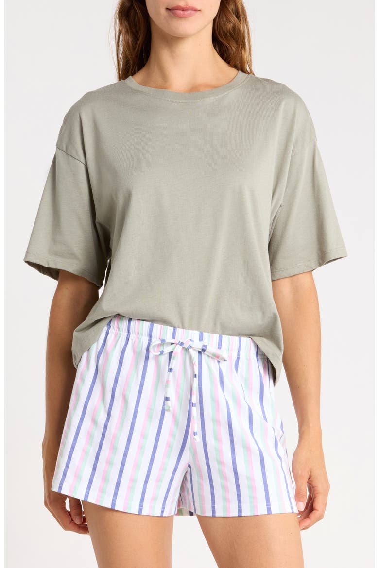 2-Pack Knit Shorts, Main, color, PINK SWEET- WHITE CASSIE STP