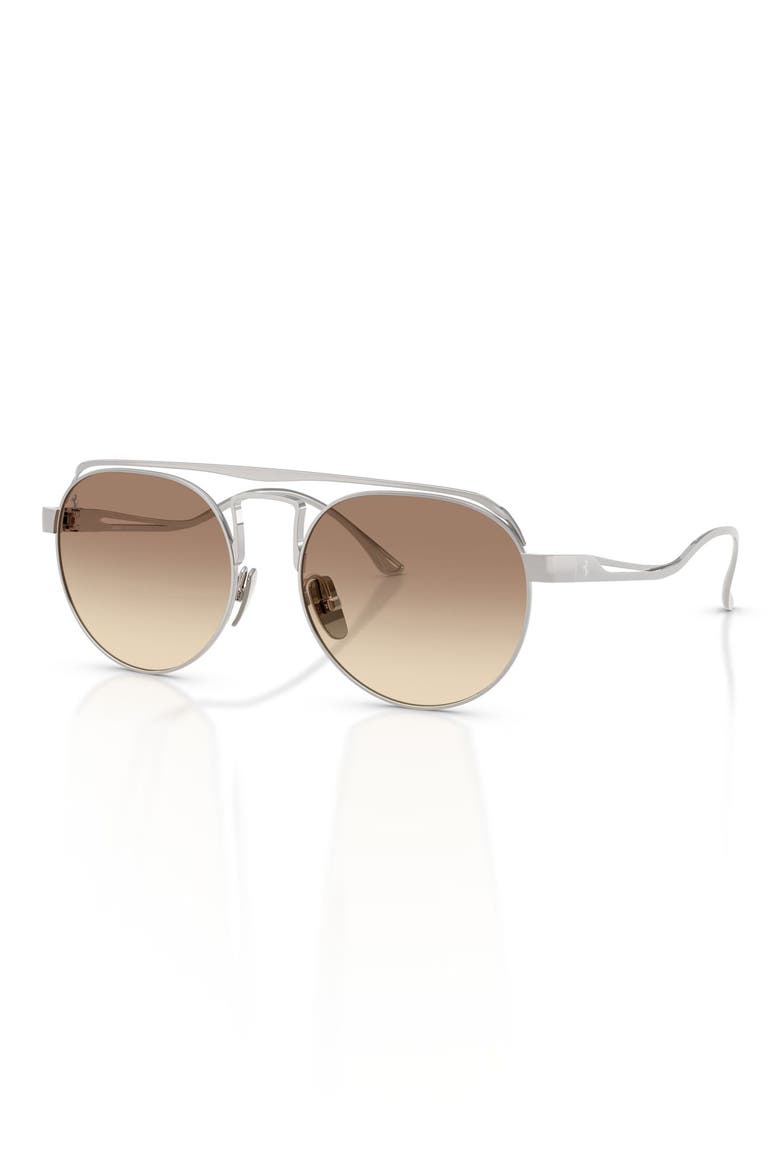 55mm Oval Sunglasses, Alternate, color, BRUSHED GREY / DARK BROWN