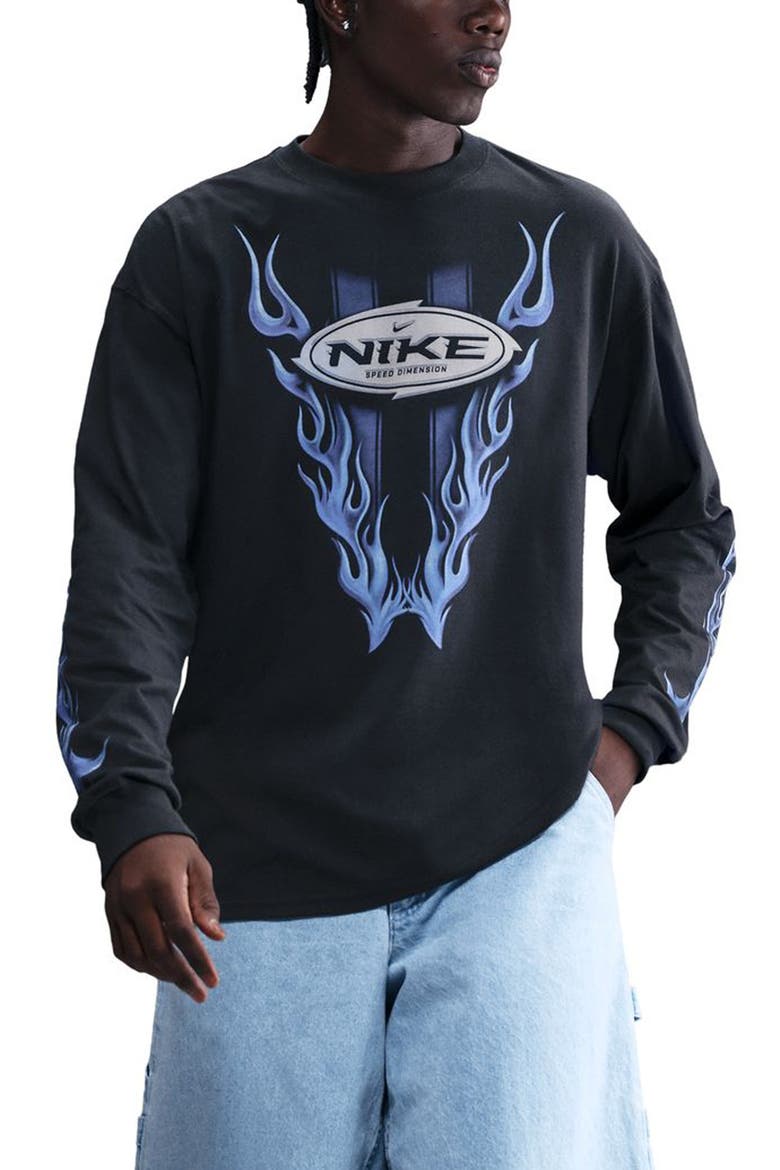 Max90 Long Sleeve Cotton Graphic T-Shirt, Main, color, OFF NOIR