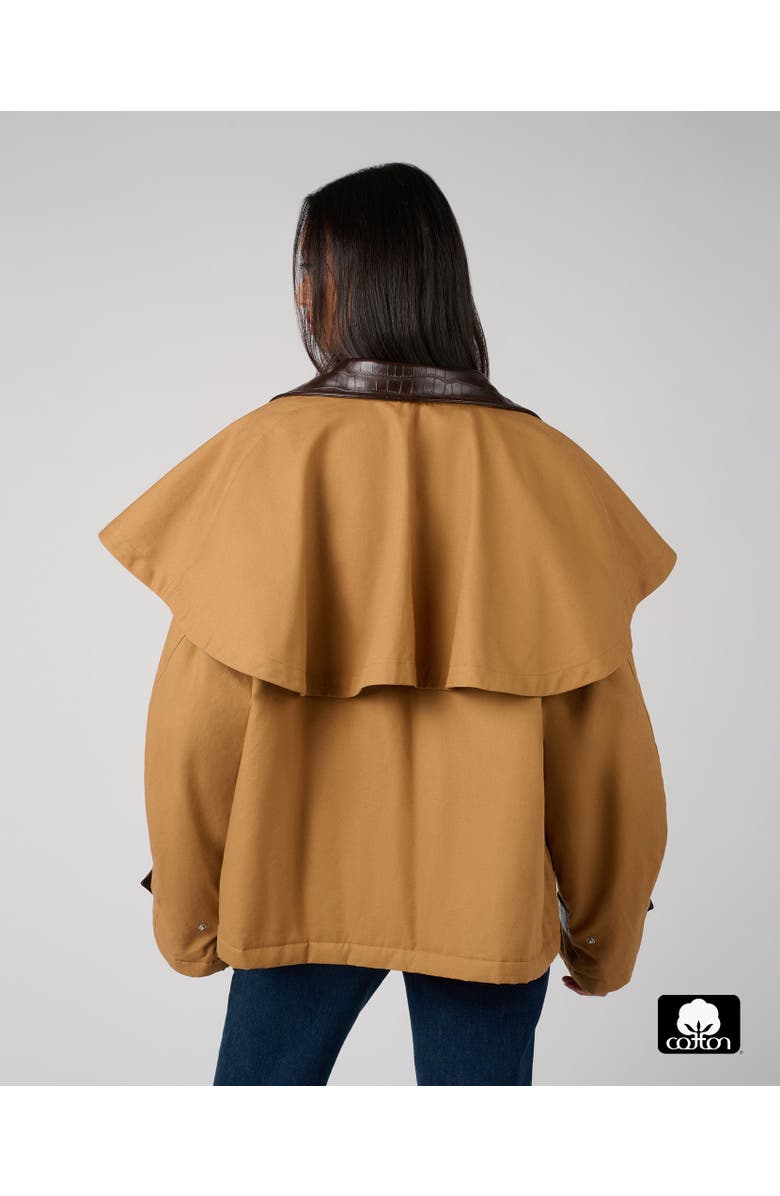 WeWoreWhat Cocoon Barn Jacket, Alternate, color, Khaki/Drk Brown