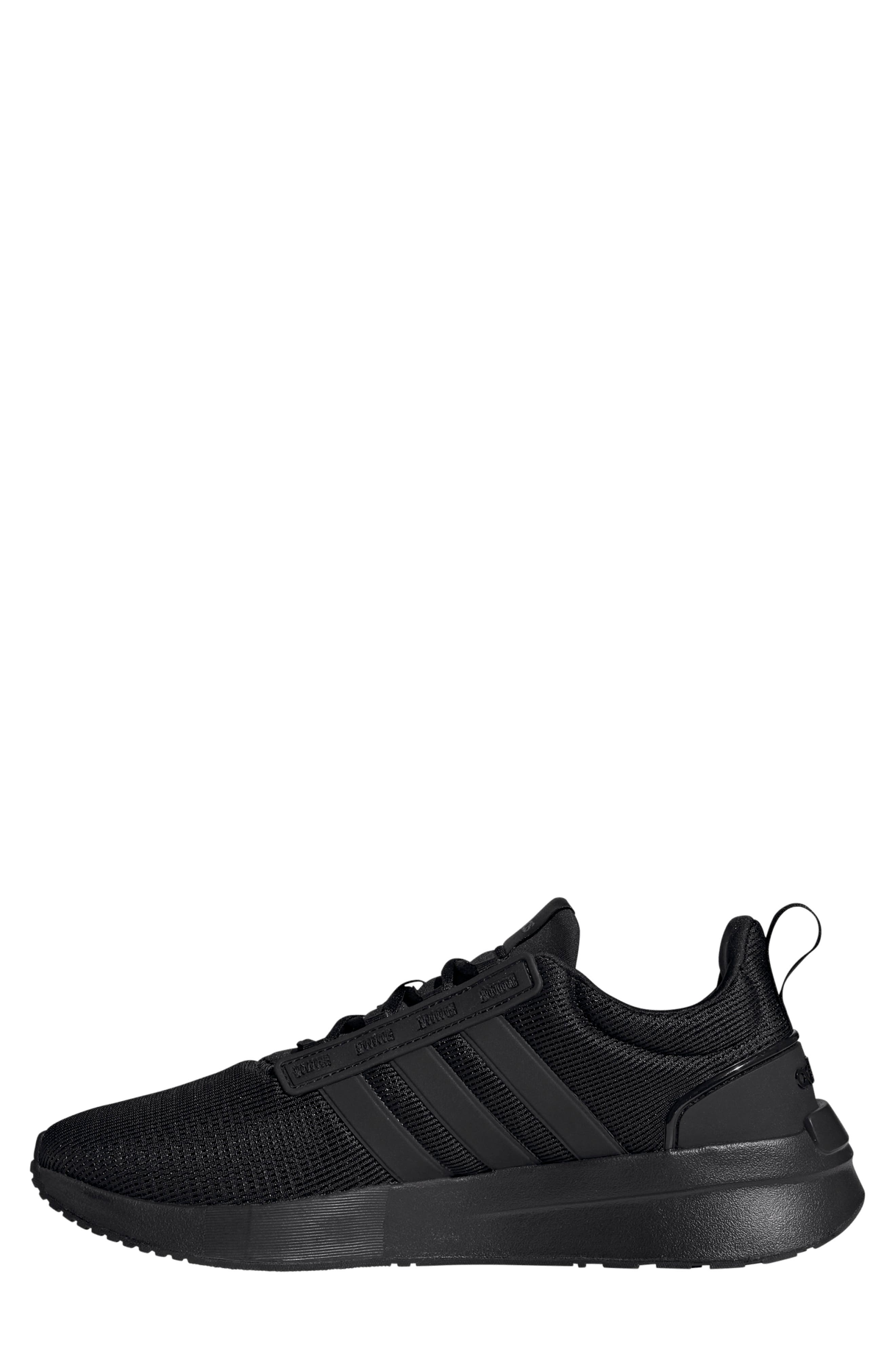 Racer Running Sneaker, Alternate, color, BLACK/ BLACK/ GREY