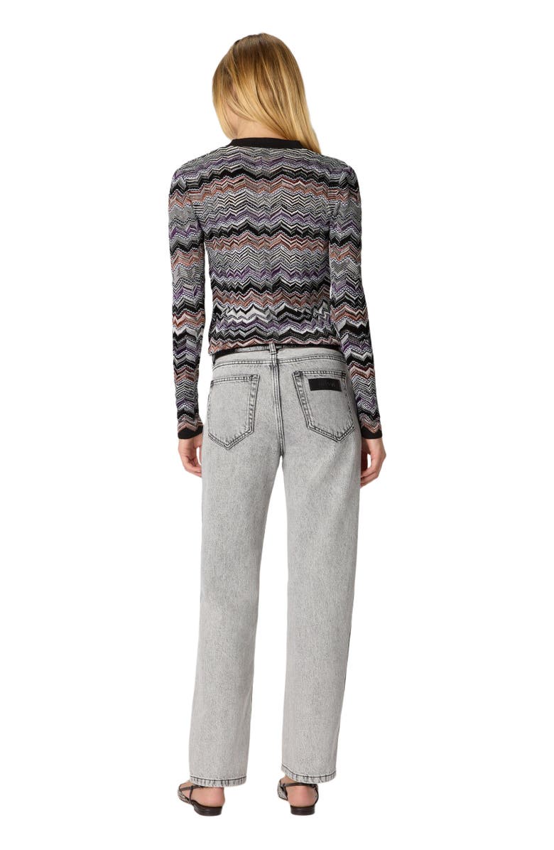 Missoni Slim Buttoned Cardigan With Flame Chevron Pattern, Alternate, color, Multicoloured