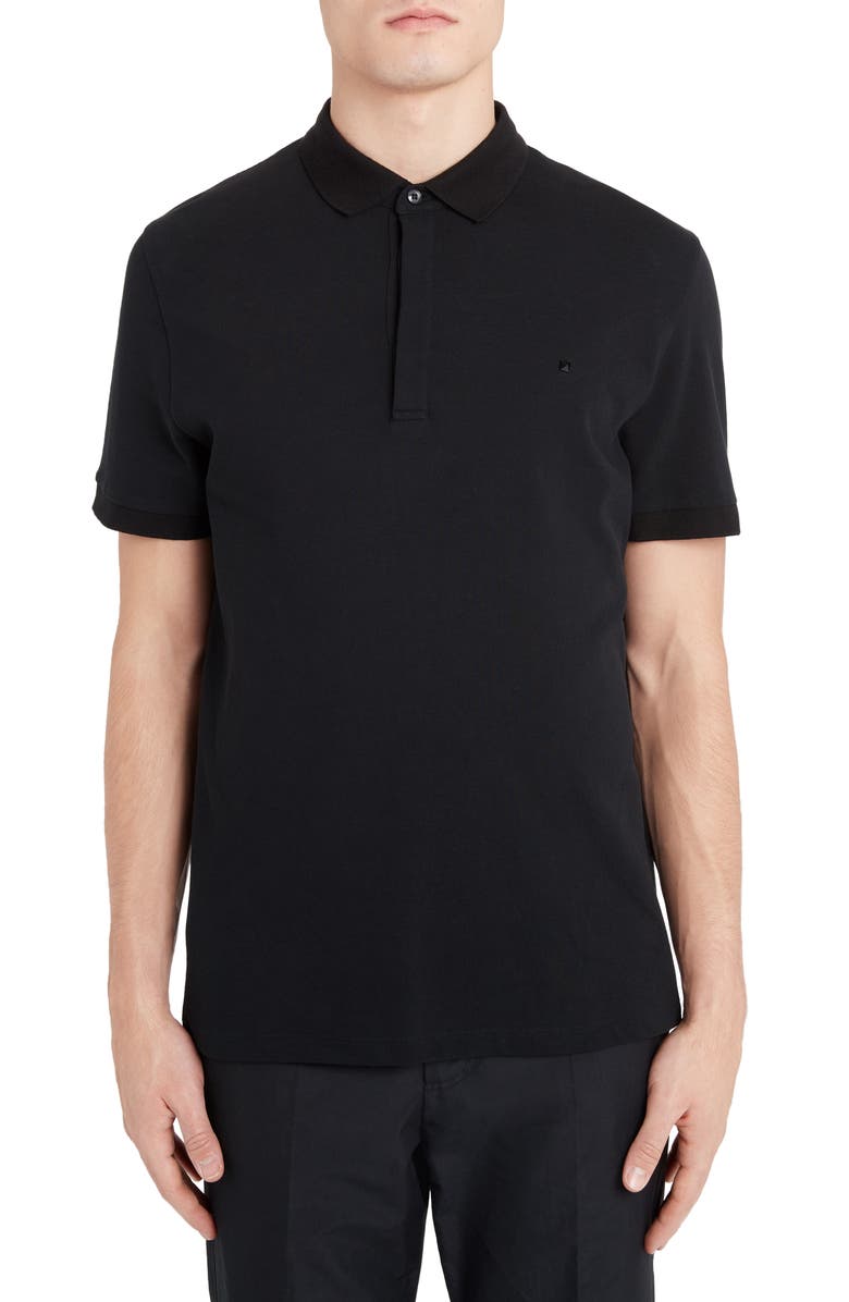 Valentino Tonal Stud Piqué Polo, Main, color, 