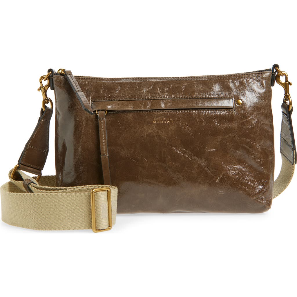 Isabel Marant Nessah Wardy Leather Crossbody Bag In Brown