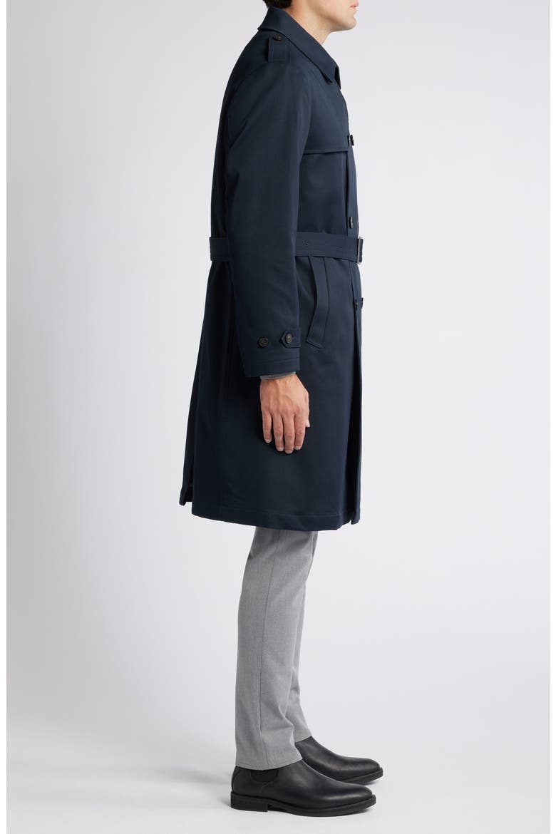 Bridgeport Water Resistant Double Breasted Trench Coat, Alternate, color, NAVY