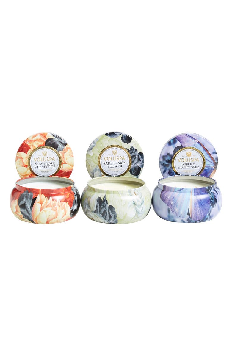 Voluspa Maison Jardin Two-Wick Tin Candle Trio, Alternate, color, 