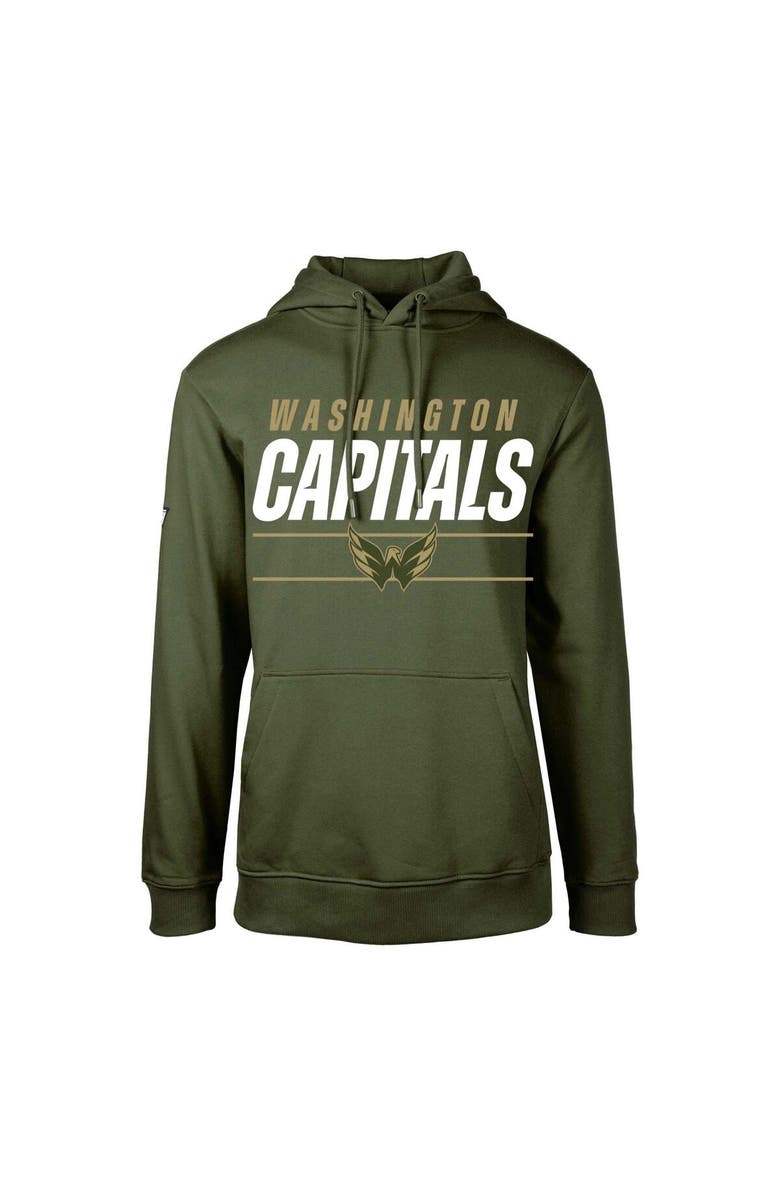 LEVELWEAR Youth Levelwear Olive Washington Capitals Podium Fleece Pullover Hoodie, Main, color, Olive