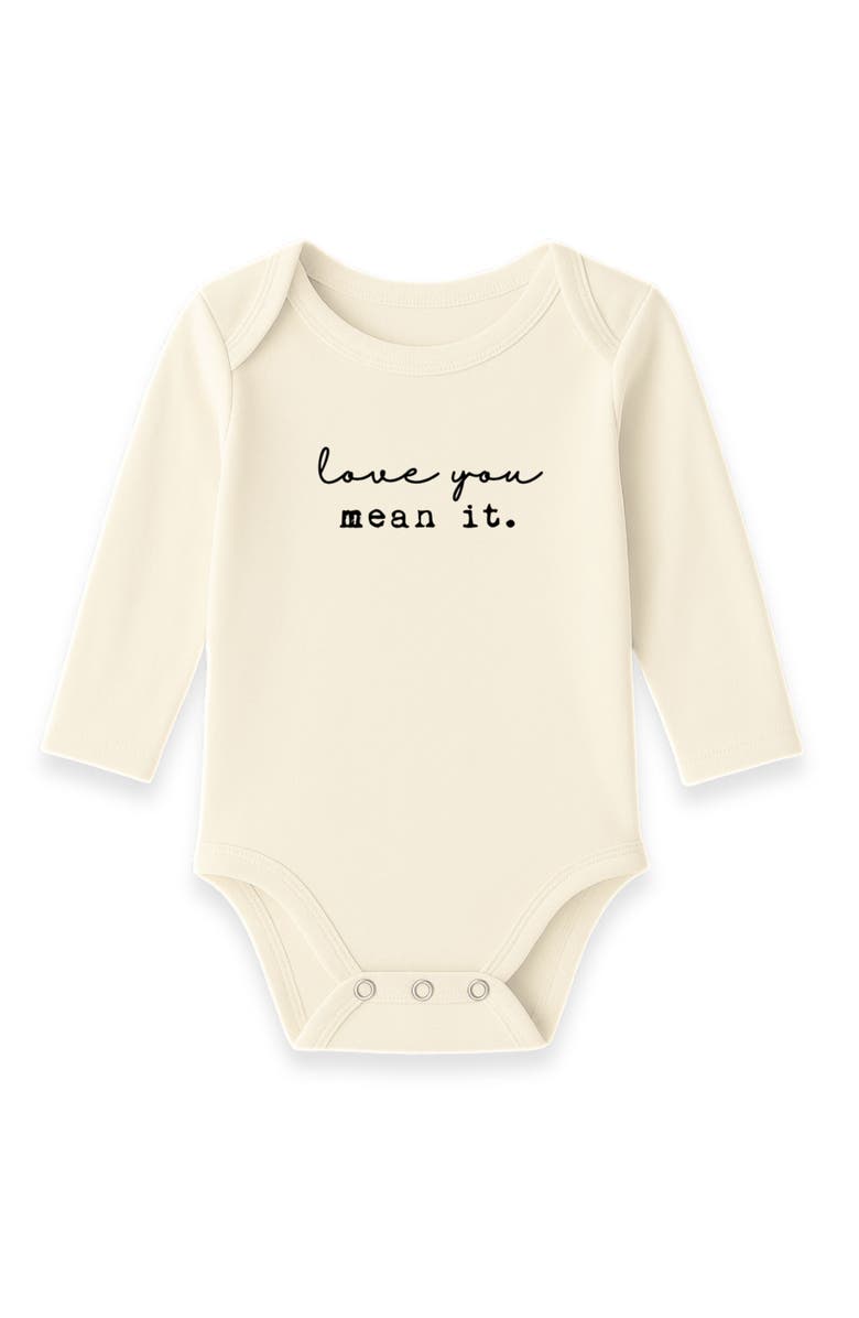 Tenth & Pine Love You Mean It - Organic Long Sleeve Baby Bodysuit, Main, color, 