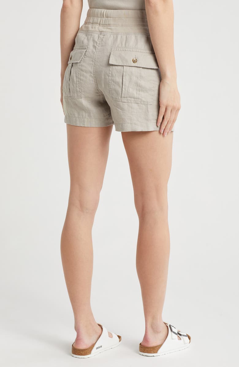 James Perse Linen Military Shorts, Alternate, color, Mineral