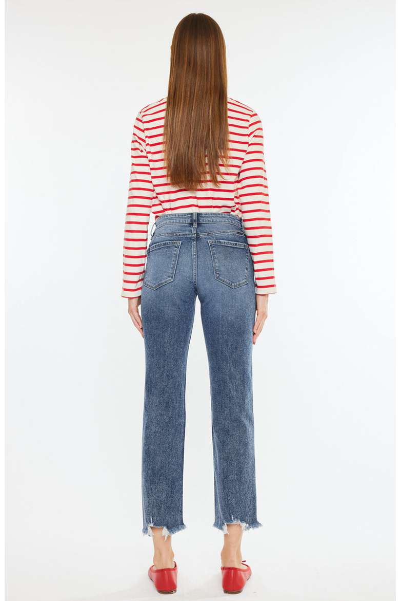 Kathrine Essentials High Rise Slim Straight Leg Jeans, Alternate, color, Dark Wash