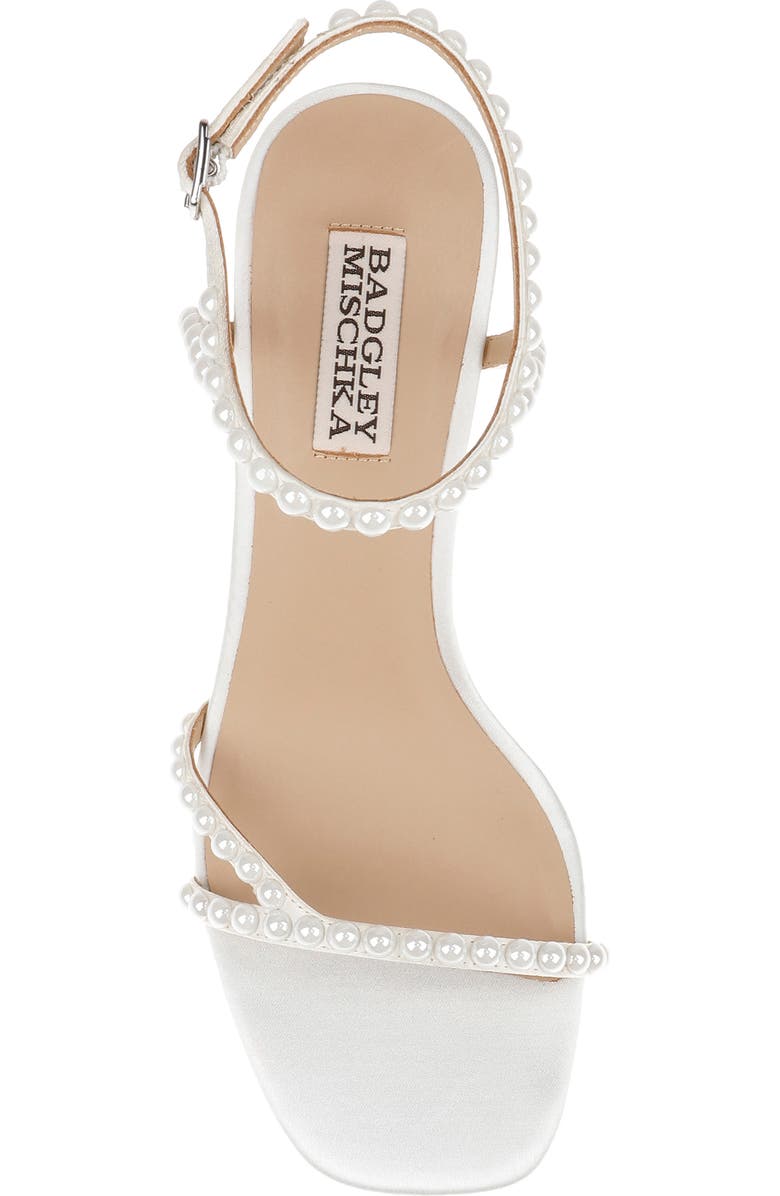 Badgley Mischka Collection Giabella Ankle Strap Sandal, Alternate, color, White Satin