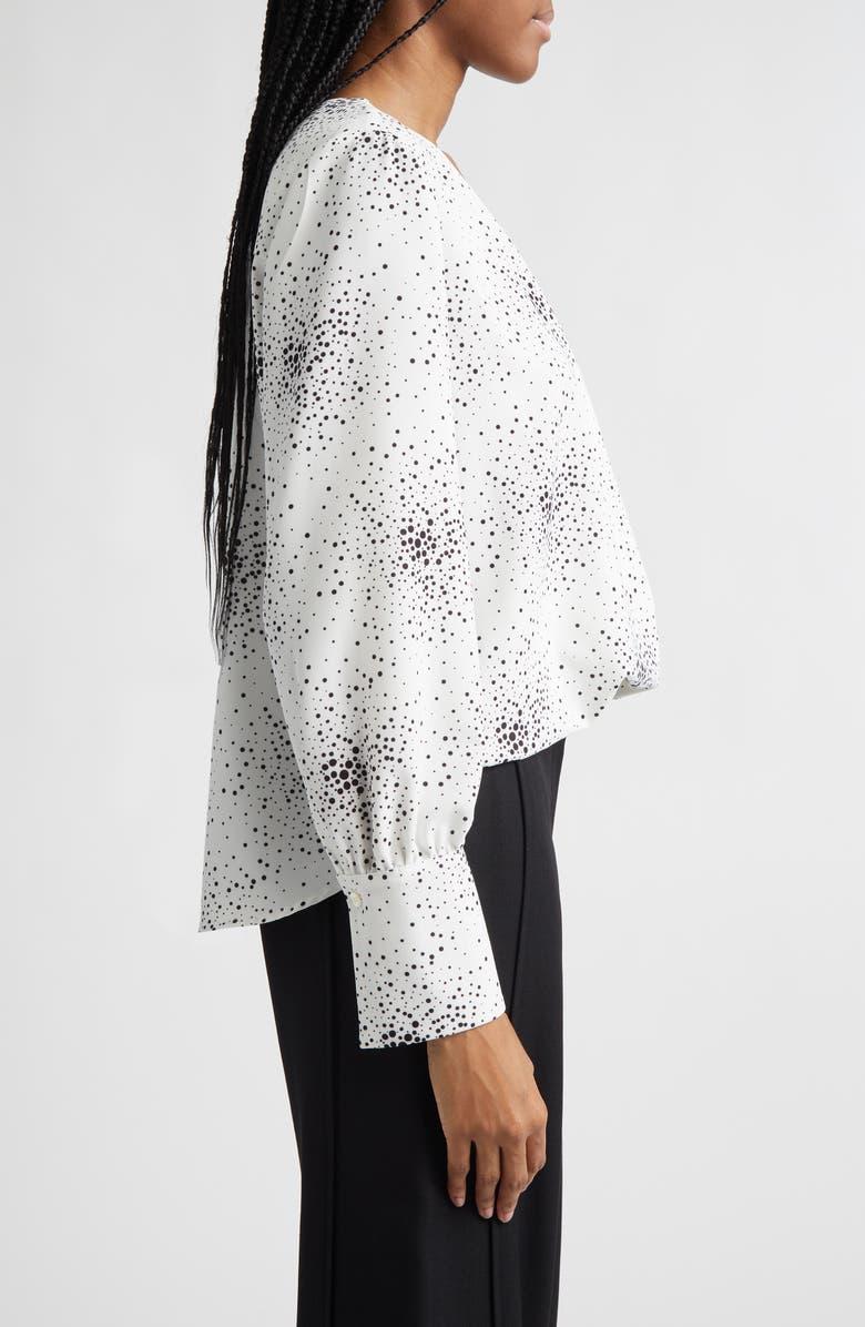 Emporio Armani Surplice Paint Splatter Top, Alternate, color, Polka Dot