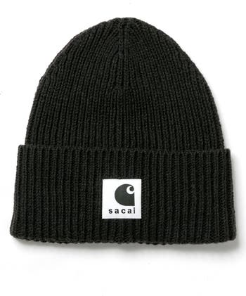 Sacai Carhartt WIP Rib Wool & Nylon Logo Beanie | Nordstrom