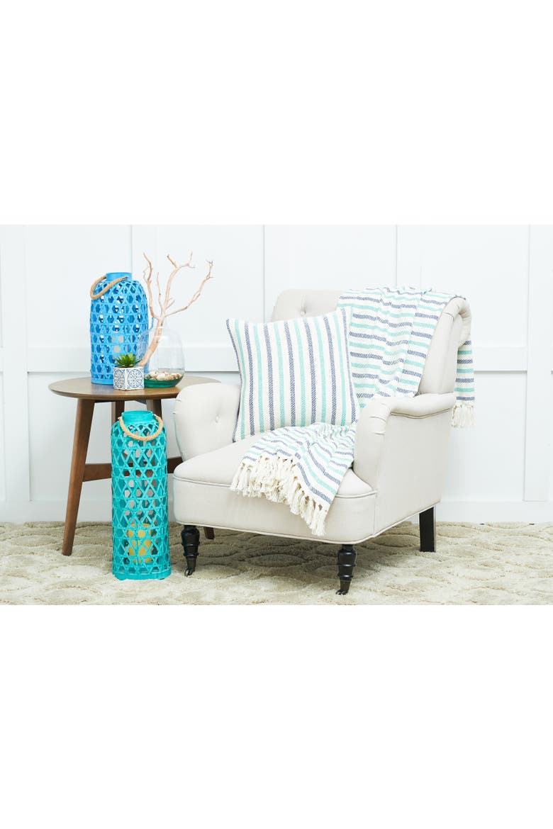Lakeview Stripe Woven Accent Pillow 18" x 18", Alternate, color, Blue