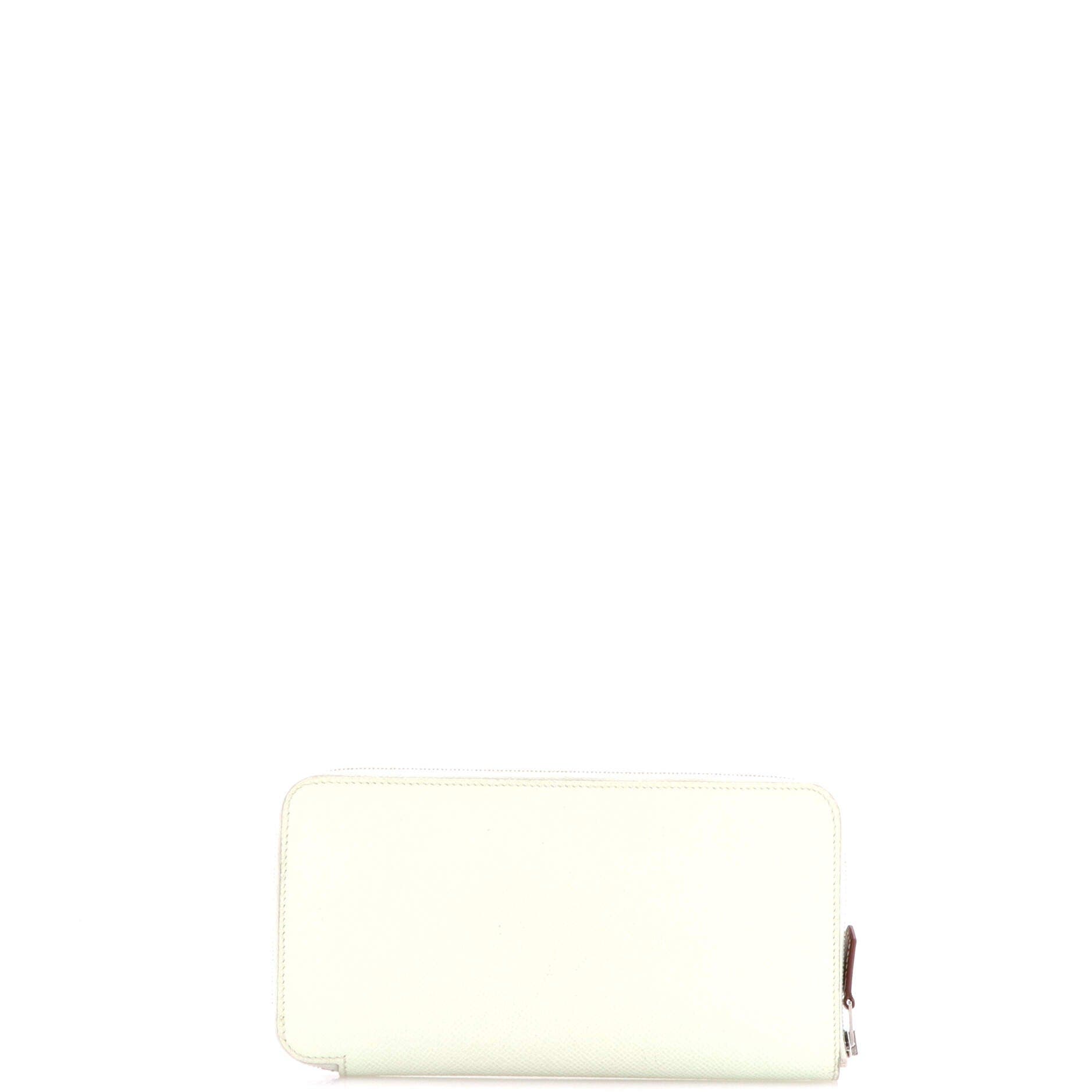 Pre-Owned Hermes Azap Zip Around Wallet Silk'in Epsom Long, Alternate, color, Vert Fizz