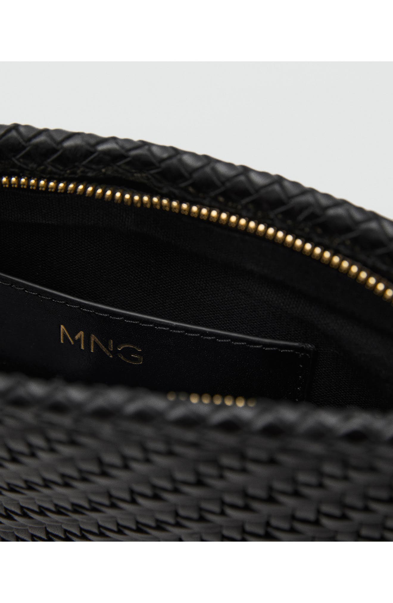 MANGO Braided Leather Clutch, Alternate, color, 