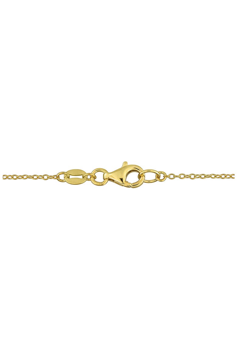 Initial Lab Created White Sapphire Pendant Necklace, Alternate, color, YELLOW GOLD U