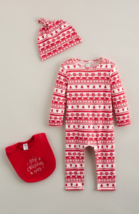 Kids' 3-Piece Footie, Hat & Bib Set