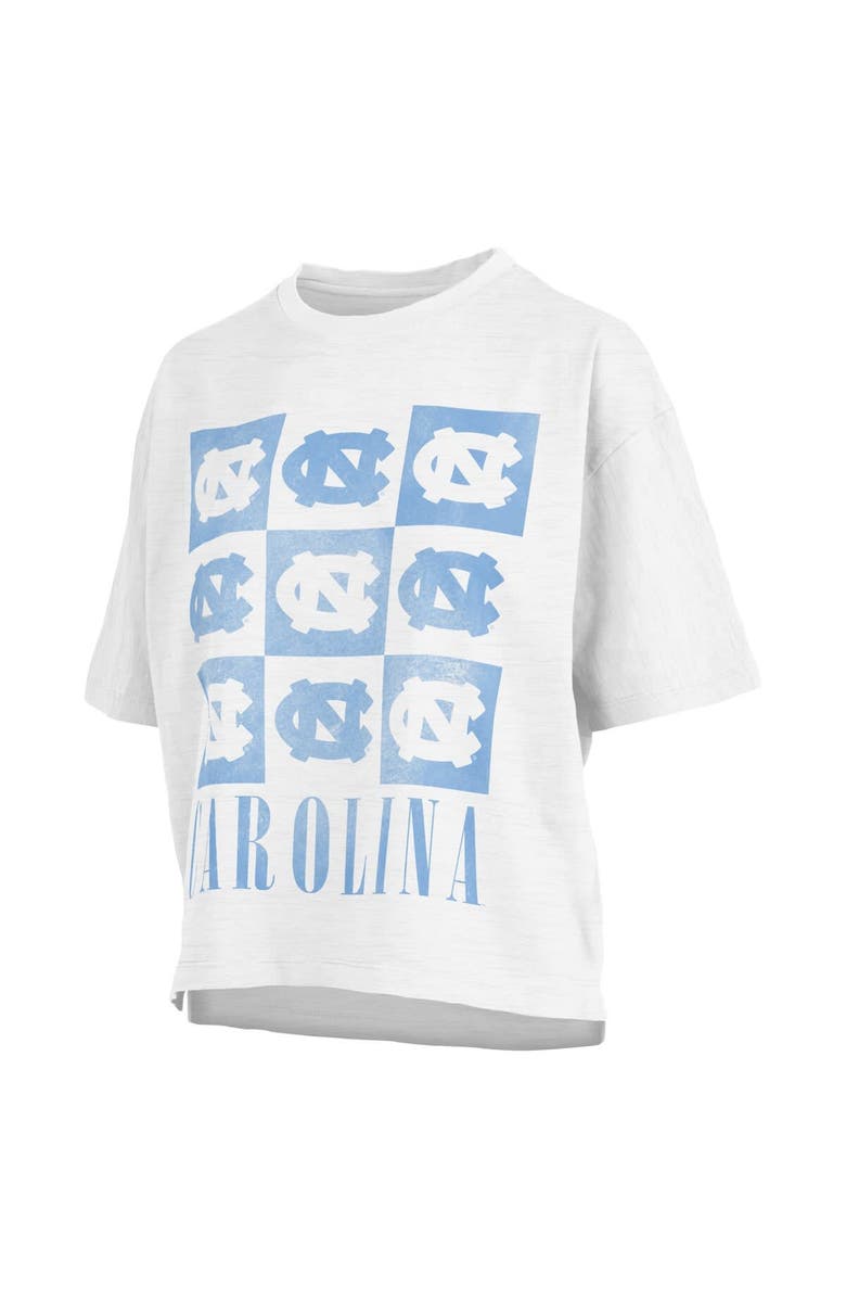 PRESSBOX Women's Pressbox White North Carolina Tar Heels Motley Crew Andy Waist Length Oversized T-Shirt, Alternate, color, White