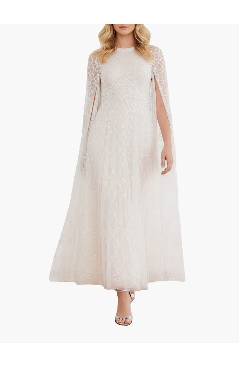 Needle 
Thread Heart Lattice Cape Ankle Gown, Alternate, color, Cream