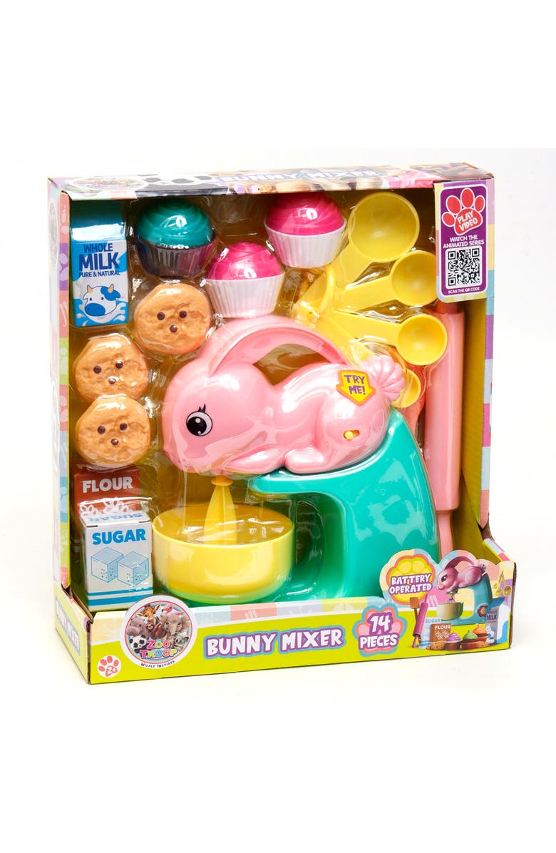 Zoo Troop Bunny Mixer Animal Themed Kitchen Playset, 14 Pieces, Alternate, color, Multicolored