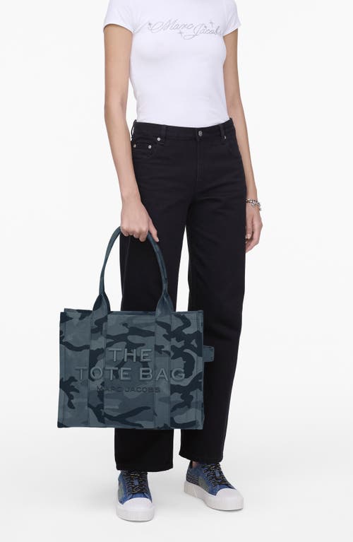 Marc Jacobs The Camo Jacquard Large Tote Bag In Blue Multi