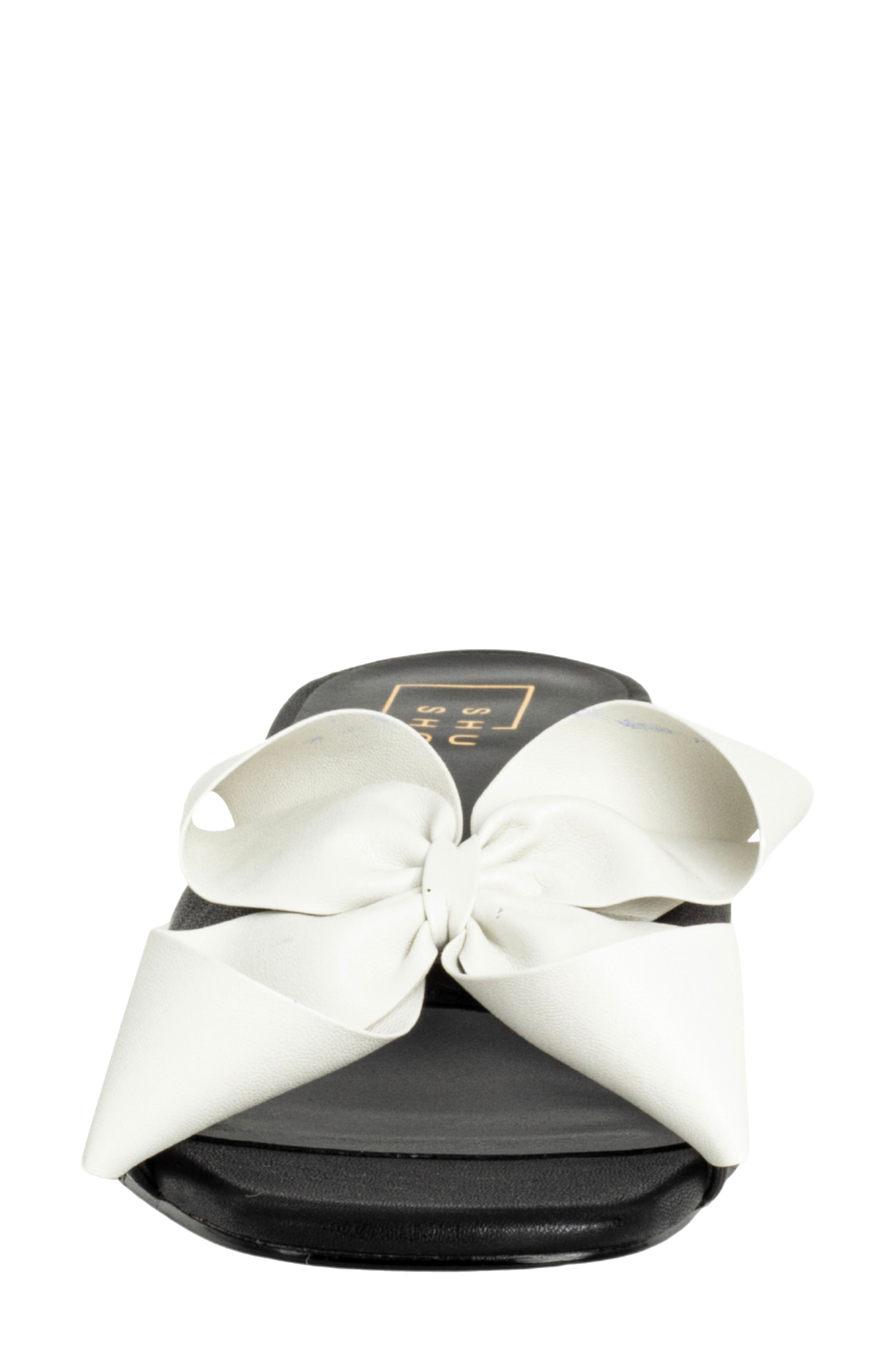 SHUSHOP Flora Slide Sandal, Alternate, color, Black And White