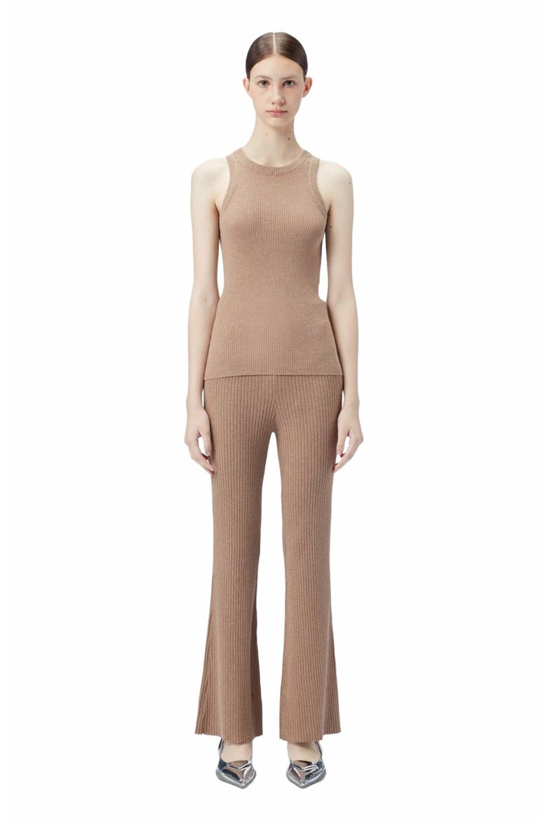 Ribbed Cotton Silk Cashmere Blend Tank Top, Alternate, color, timber wolf