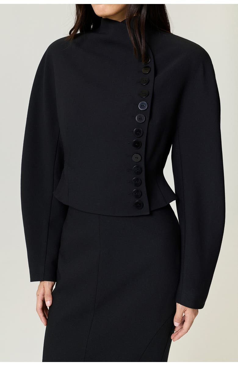 Nocturne Asymmetric Buttoned Tailored Jacket, Alternate, color, Black