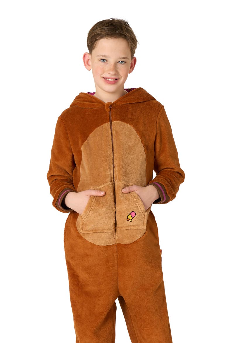 Kids' Walrus One Piece Hooded Jumpsuit, Alternate, color, BEIGE