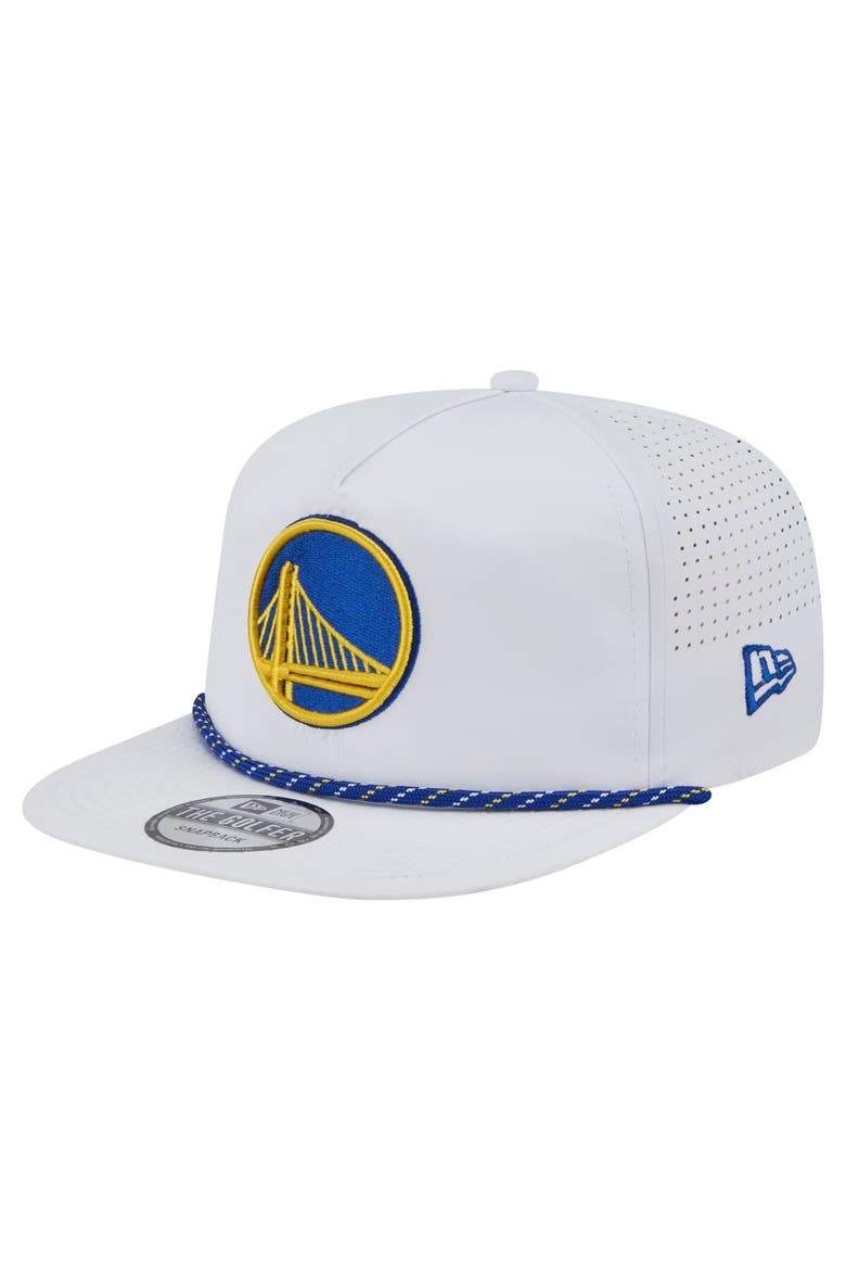 Men's New Era White Golden State Warriors Performance Rope Golfer Adjustable Hat, Alternate, color, White
