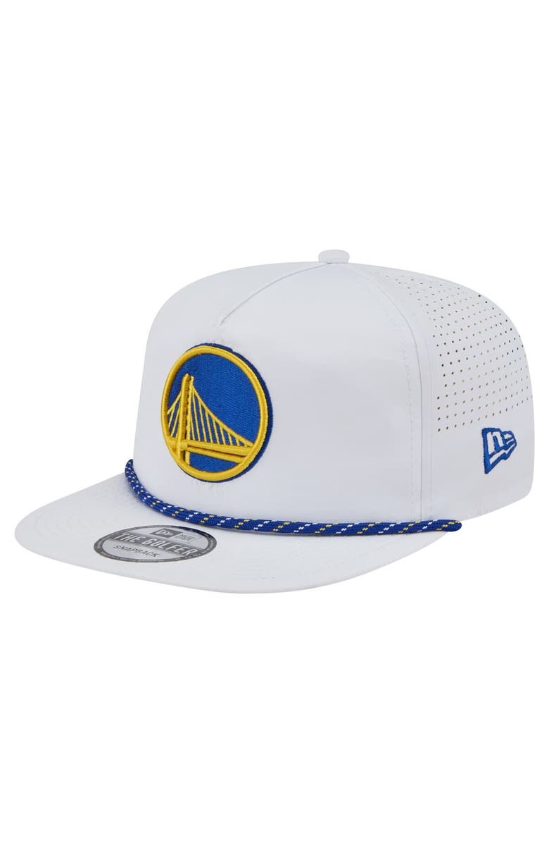 New Era Men's New Era White Golden State Warriors Performance Rope Golfer Adjustable Hat, Alternate, color, White