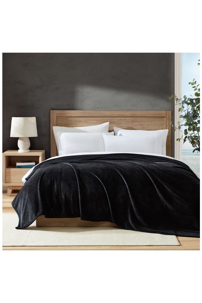 Solid Fleece Throw Blanket, Alternate, color, BLACK