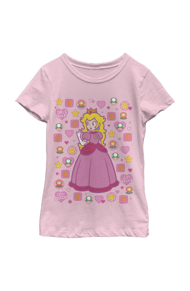 NINTENDO Girl's Nintendo Princess Peach Girls Rule Graphic T-Shirt, Main, color, Light Pink
