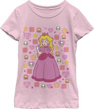 NINTENDO Girl's Nintendo Princess Peach Girls Rule Graphic T-Shirt
