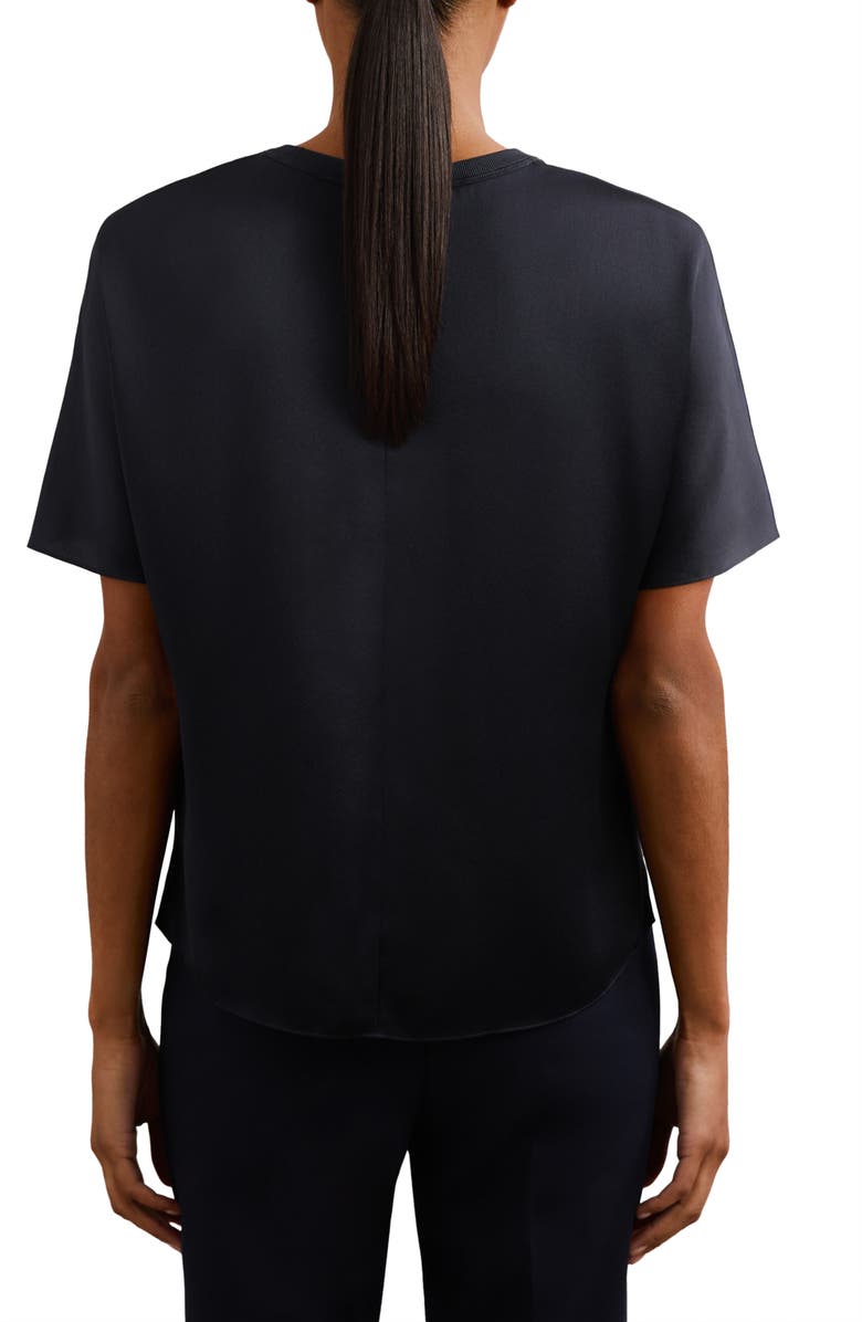 Reiss Lena Silk Top, Alternate, color, Navy