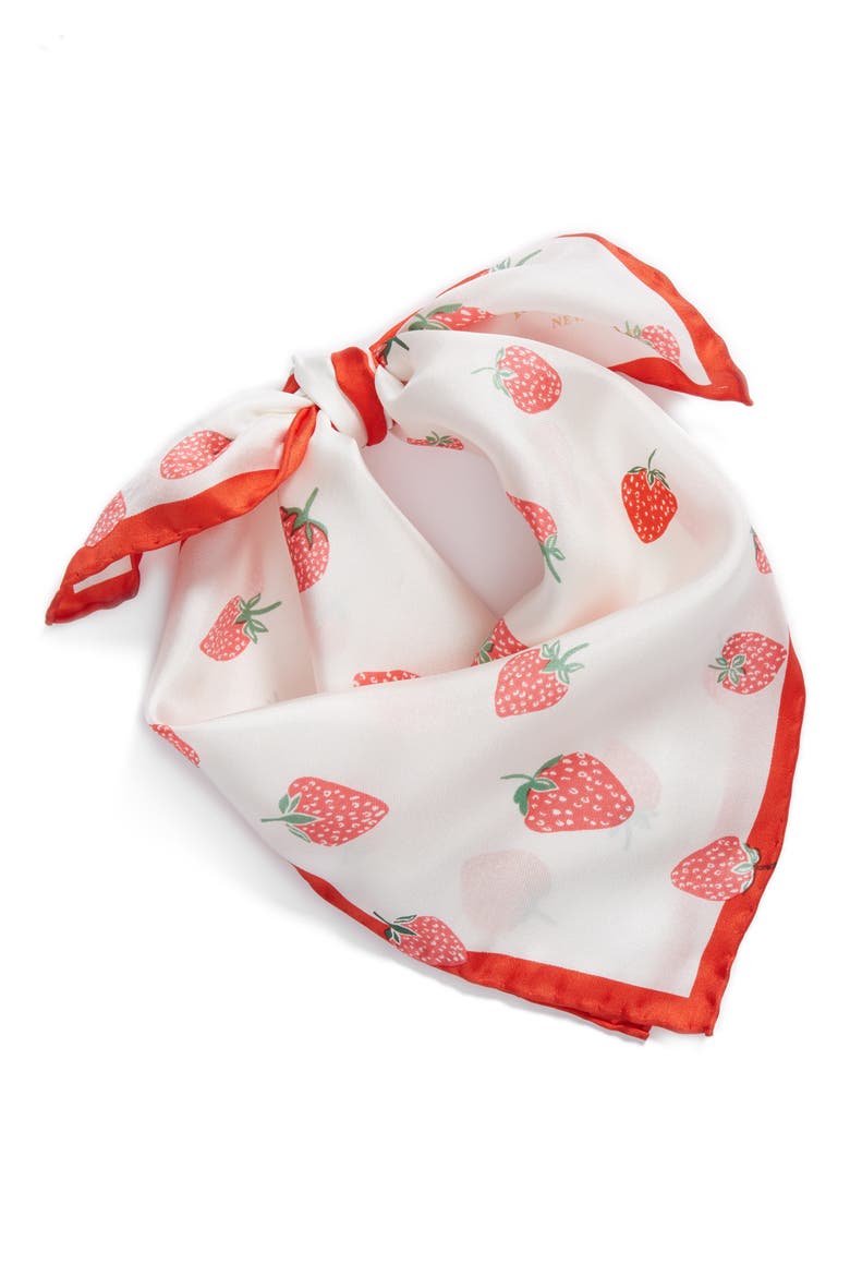 tossed berry silk bandana, Alternate, color, CREAM