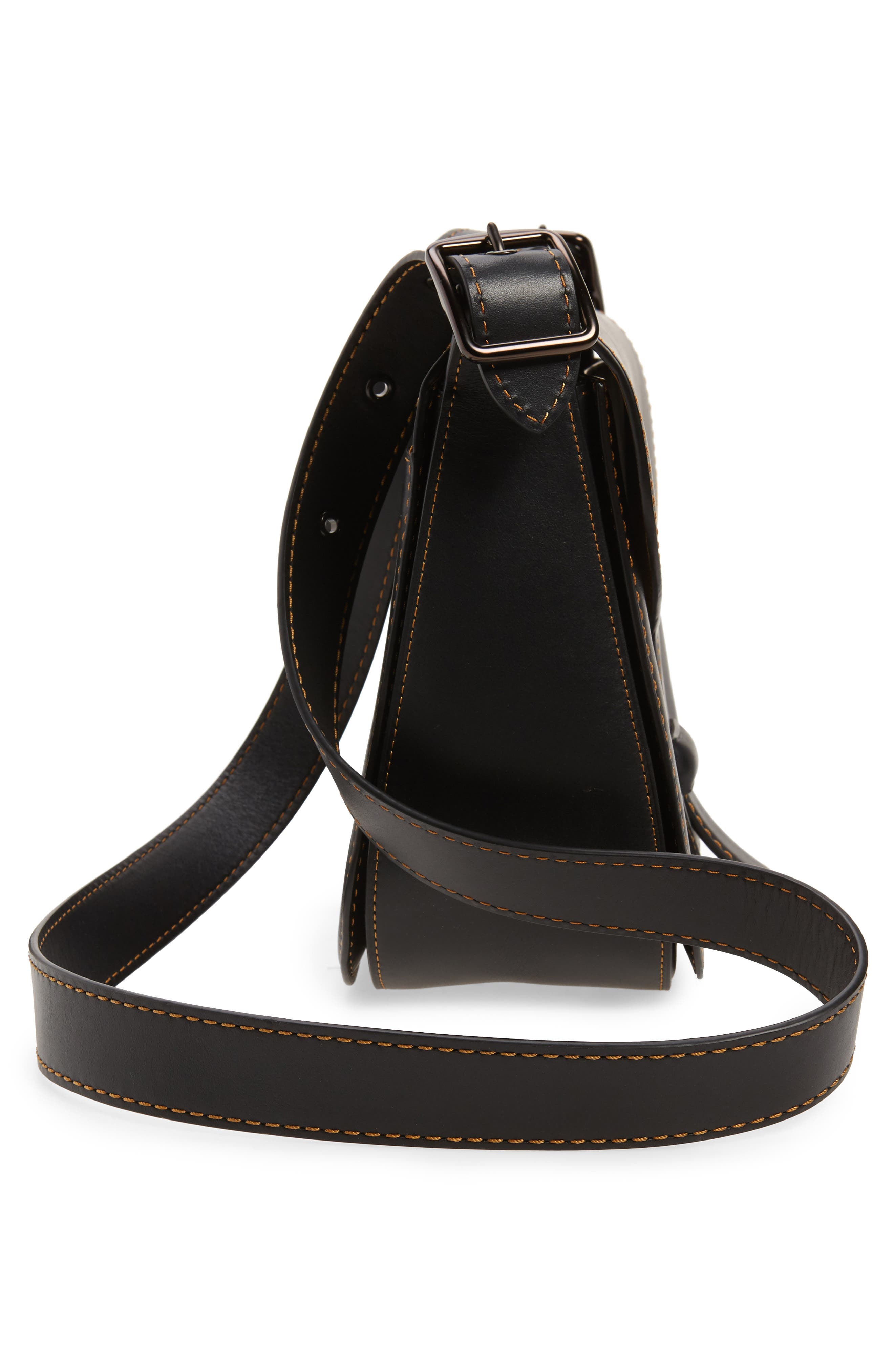 Courier Leather Convertible Bag, Alternate, color, BLACK