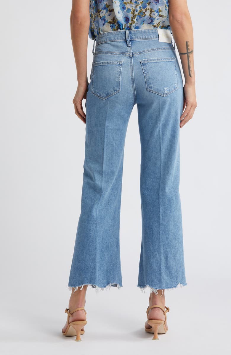 PAIGE Leenah Raw Hem High Waist Ankle Wide Leg Jeans, Alternate, color, 