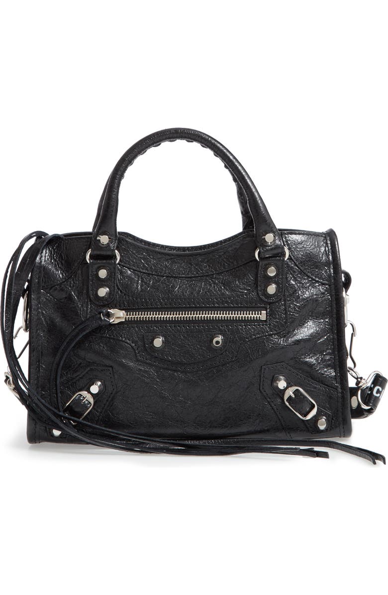 Balenciaga Mini Arena City Leather Satchel, Main, color,