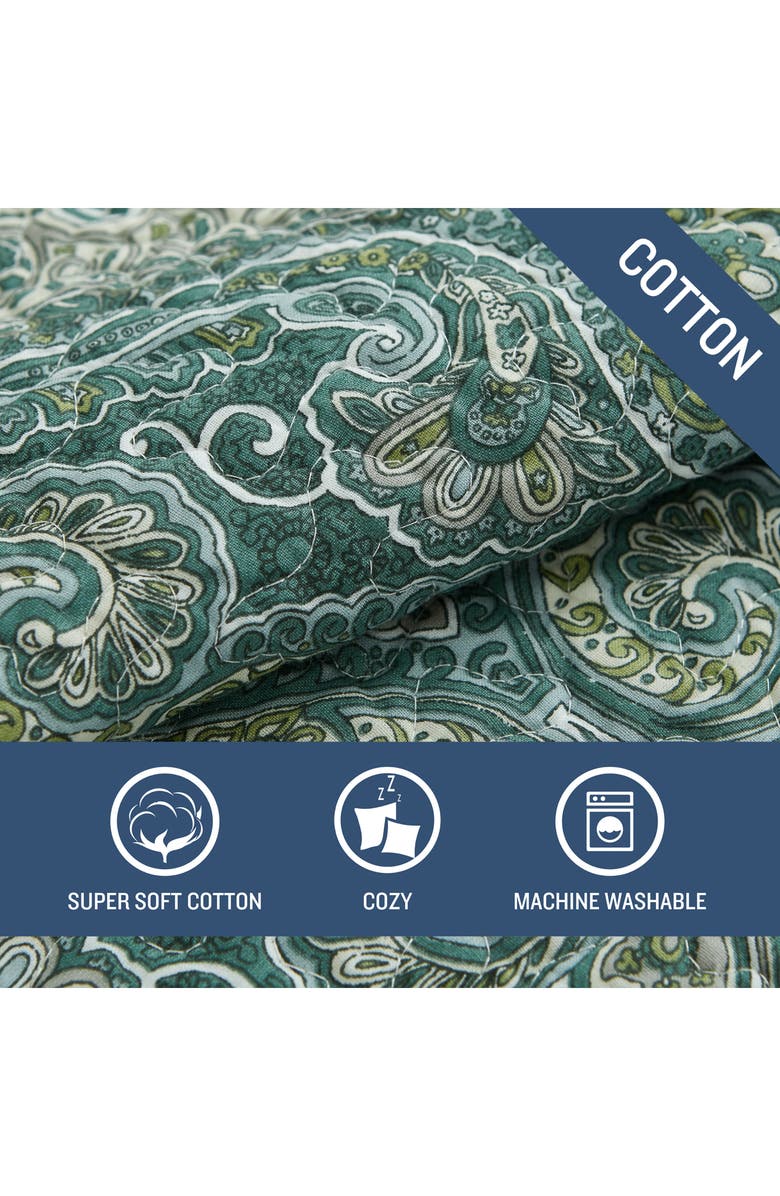 Tommy Bahama Turtle Cove Cotton Quilt & Sham Set, Alternate, color, Turquoise