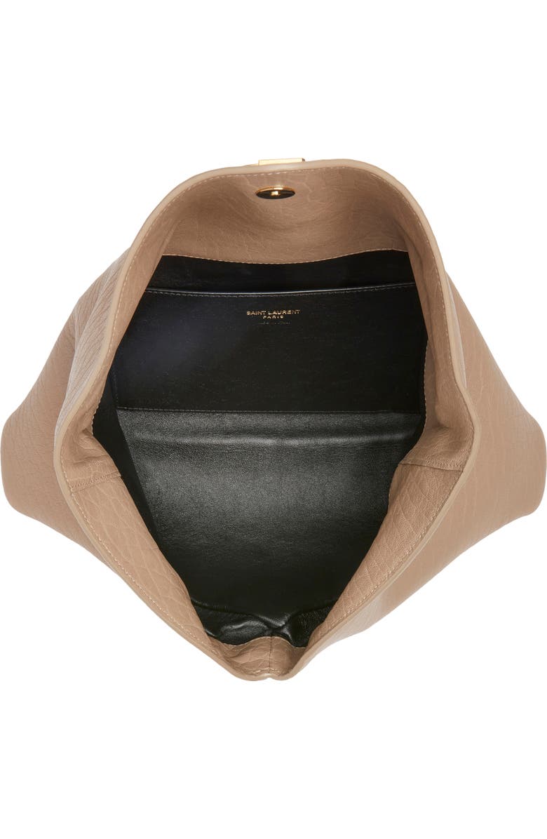 Saint Laurent Large Cassandre Leather Envelope Clutch, Alternate, color, Dusty Grey